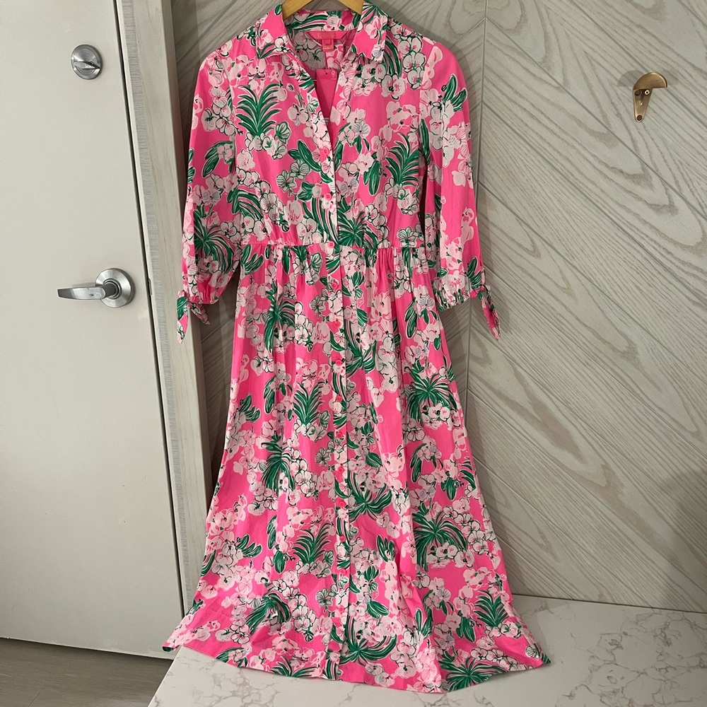 Lilly Pulitzer Amrita 3/4 Sleeve Cotton Shirtdress